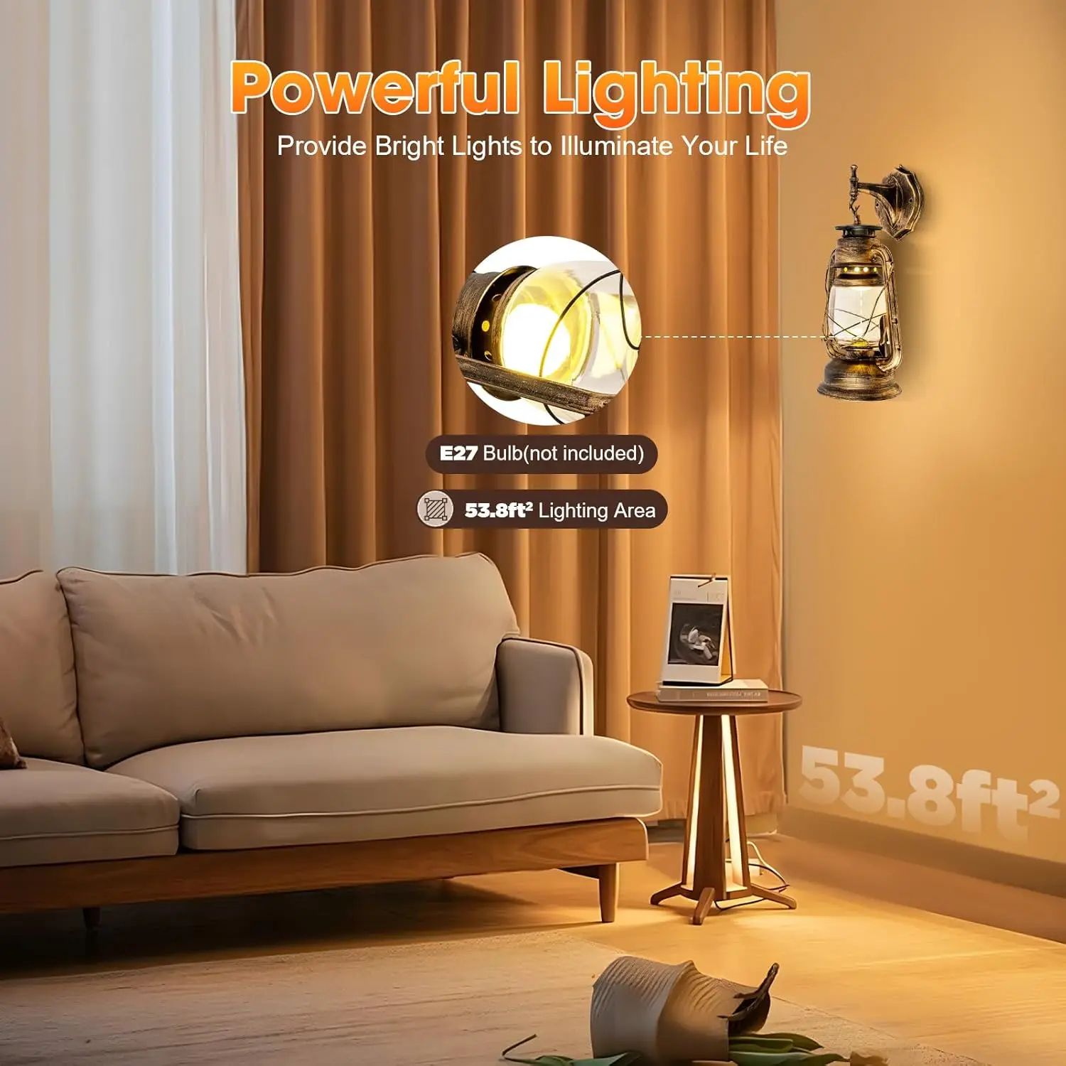 ريفي الجدار الشمعدان فانوس، مزرعة خمر فانوس مصباح E27 الجدار تركيب المصابيح داخلي في الهواء الطلق الجدار الشمعدان الديكور #3