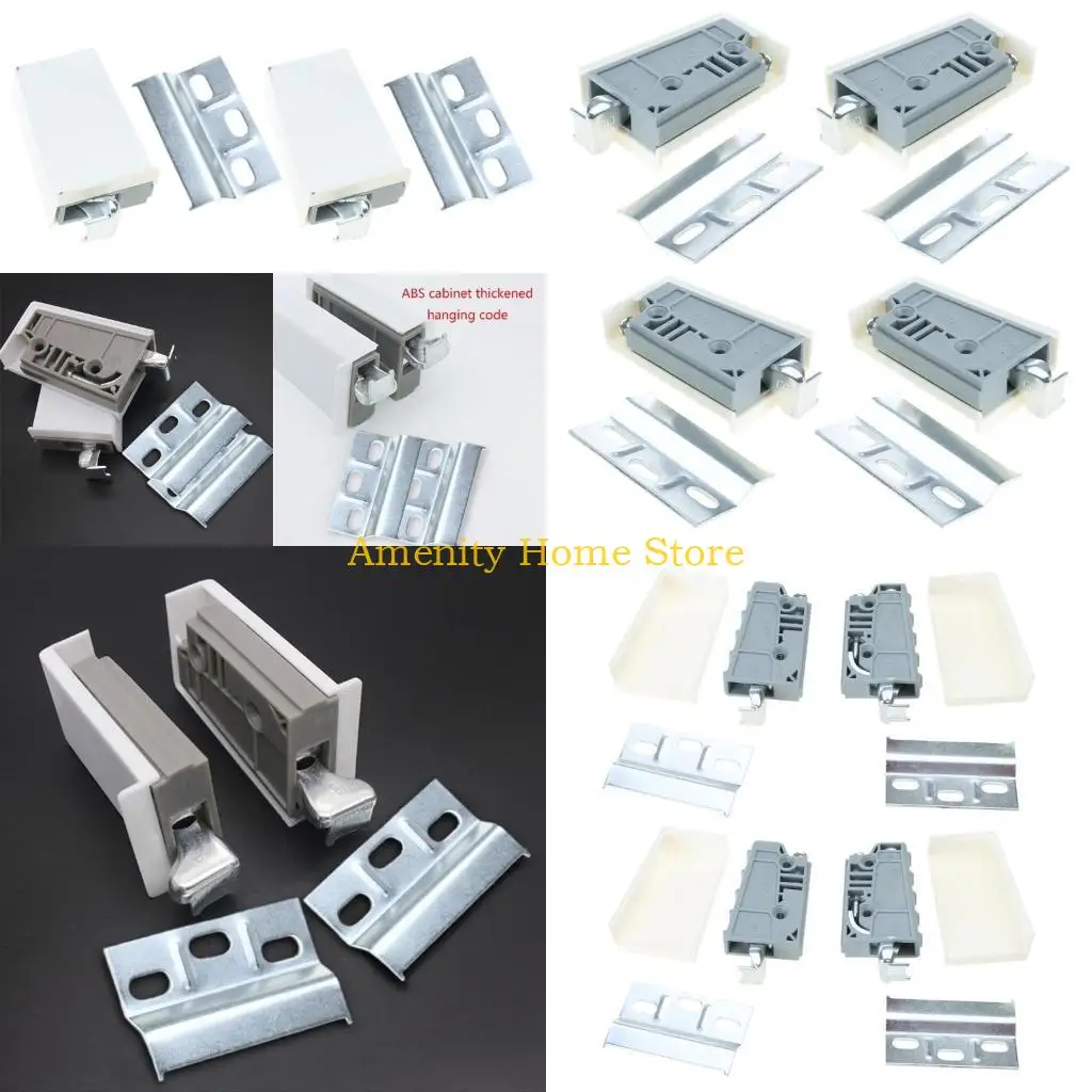 F26C 4 Pack Robusts Furniture Cabinet SuspensionFittings Plastic Cabinet Hanging Brackets Enhances Stability & Functionality