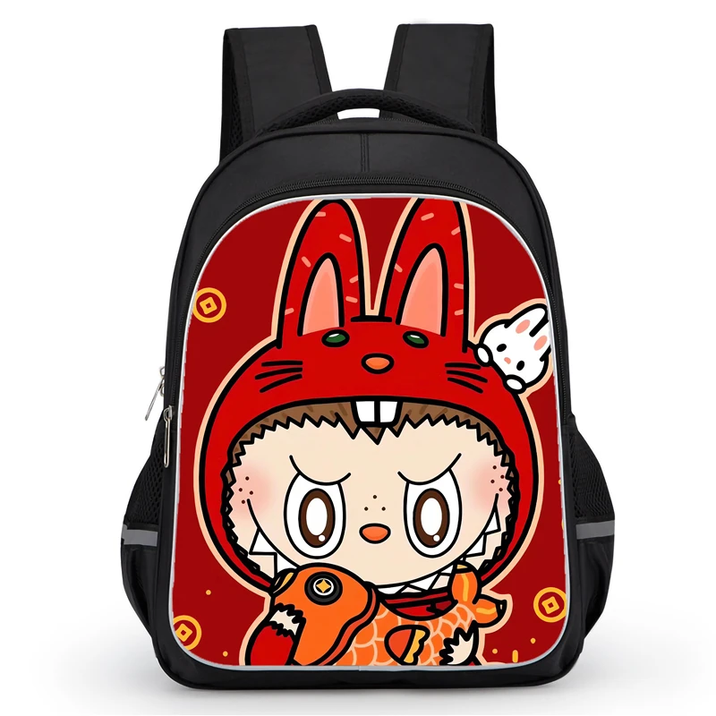 La-bu-bu School Backpack with Double Zipper Pocket,Cartoon School Bags for Boys Girls,Durable 16-in Child Backpack for Pupil