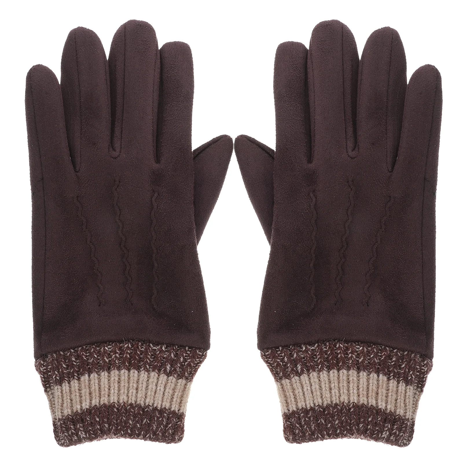 

1Pair Protective Labor Gloves Warm Winter Mittens Suede Touchscreen Full Finger Gloves for Outdoor Sports Winter Mittens