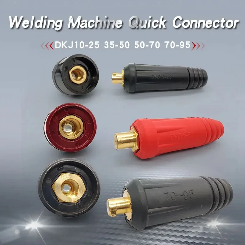 DKJ10‑25 35‑50 50‑70 70‑95 Welding Cable Quick Connector, Male‑Female Socket Plug Adapter for Dinse 4P TIG Welding Machine