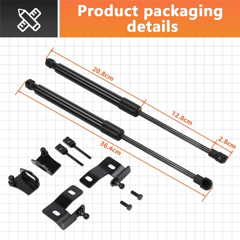 لتويوتا لاند كروزر برادو LC250 2024 2025 دعامات رفع غطاء المحرك الأمامي ، دعامات غطاء المحرك والصدمات والمخمدات الربيع