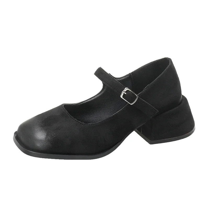 Zapatos planos Mary Jane con punta cuadrada para mujer, zapatillas de Ballet informales suaves, calzado con talón descubierto, novedad de verano, 2024