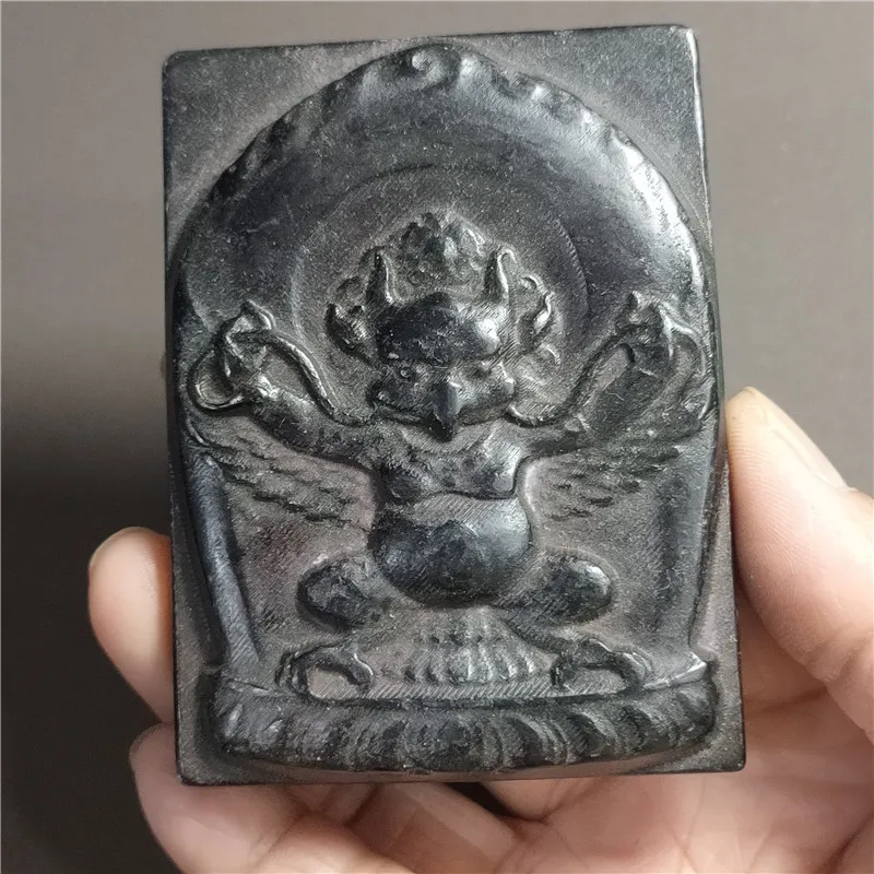 

Jade Stone Antique Craft Red Mountain Culture Iron Stone Magnetic Large Peng Bird Pendant