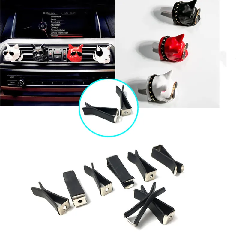 10Pcs Car Air Conditioner Outlet Perfume Clip Heating Cooling Device Square Plastic Card Slot Vents Clip Auto Adorn Accessories