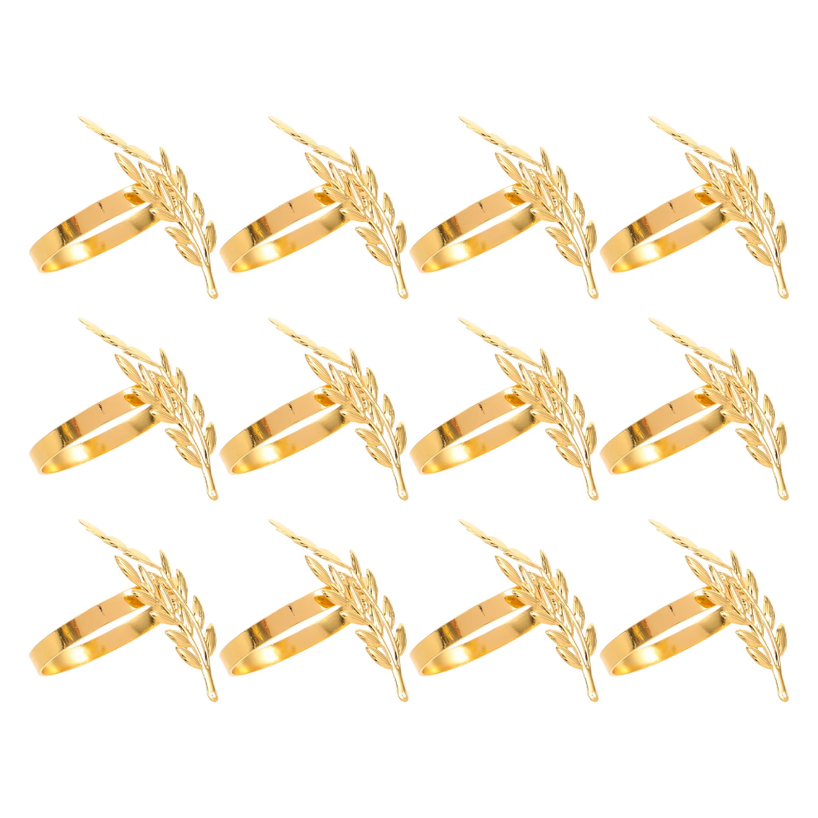 

12Pcs Wheat Napkin Rings Metal Buckle Leaves Design Stylish Thanksgiving Wedding Table Decor Napkin Rings Modern