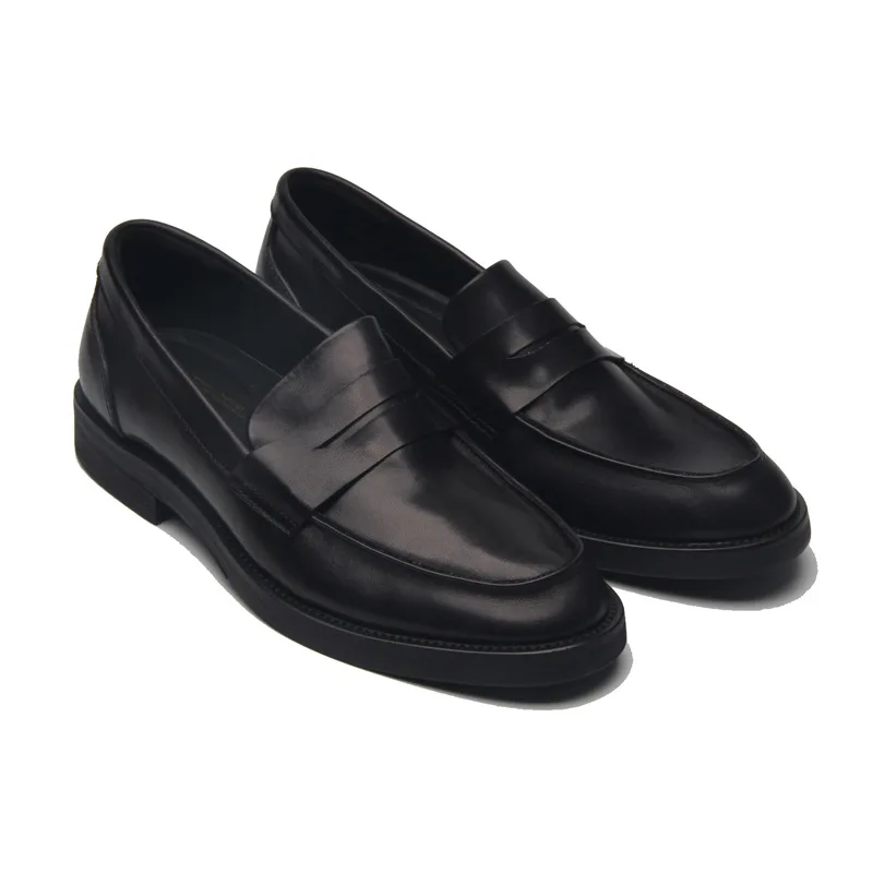 

Men Black Loafers Genuine Leather Low Heel Business Formal Men Shoes