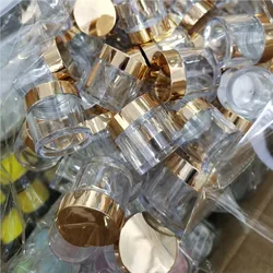 20/50/100PCS Nail Refillable Bottle 10/30/60ml Jar Gold Lids Clear Empty Box Travel Bottle For Nails Acrylic Powder/Glitters #BO