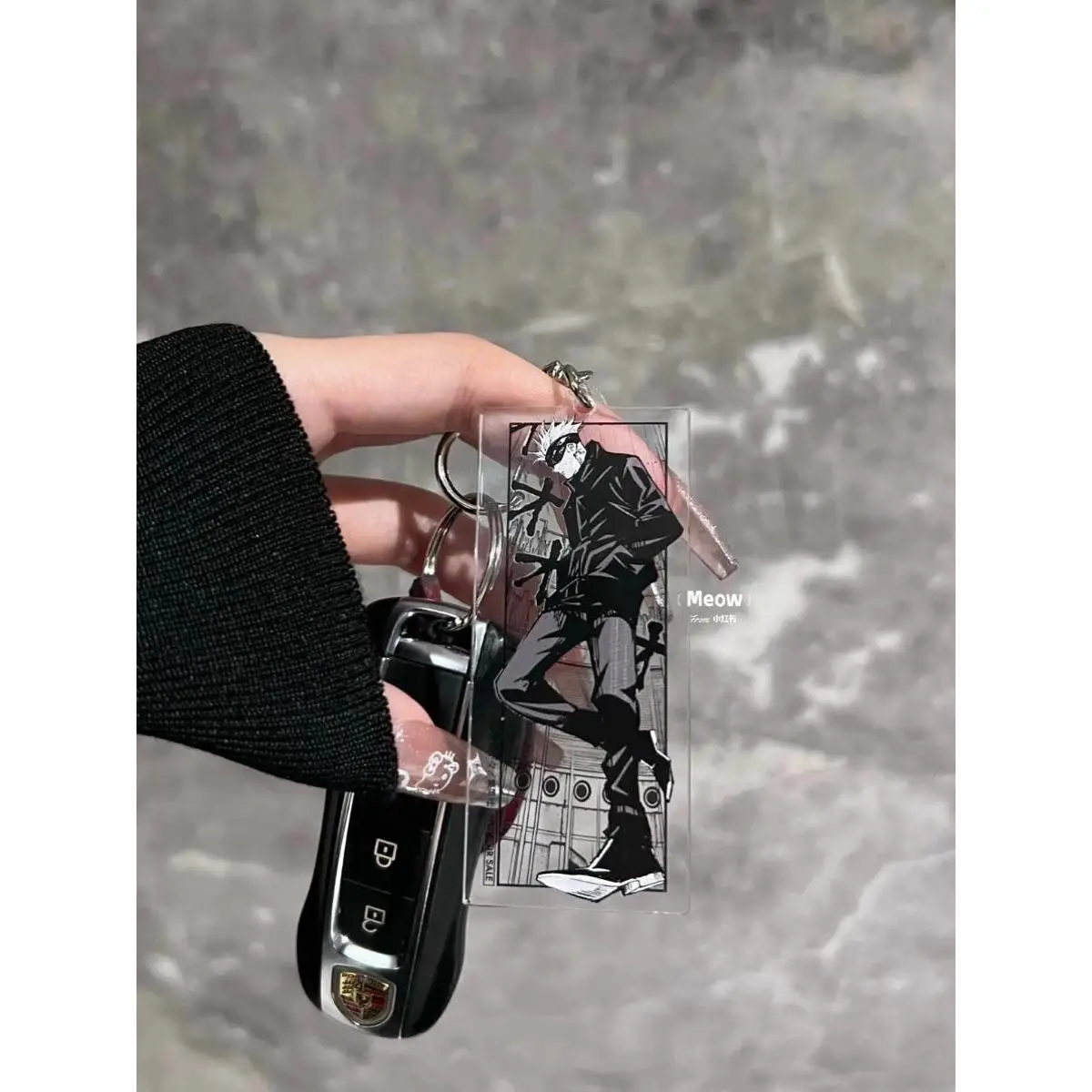 

Anime Jujutsu Kaisen Satoru Gojo Cosplay acrylic Cartoon Keychain Transparent card Keyring key ring Collection adorn Xmas Gift