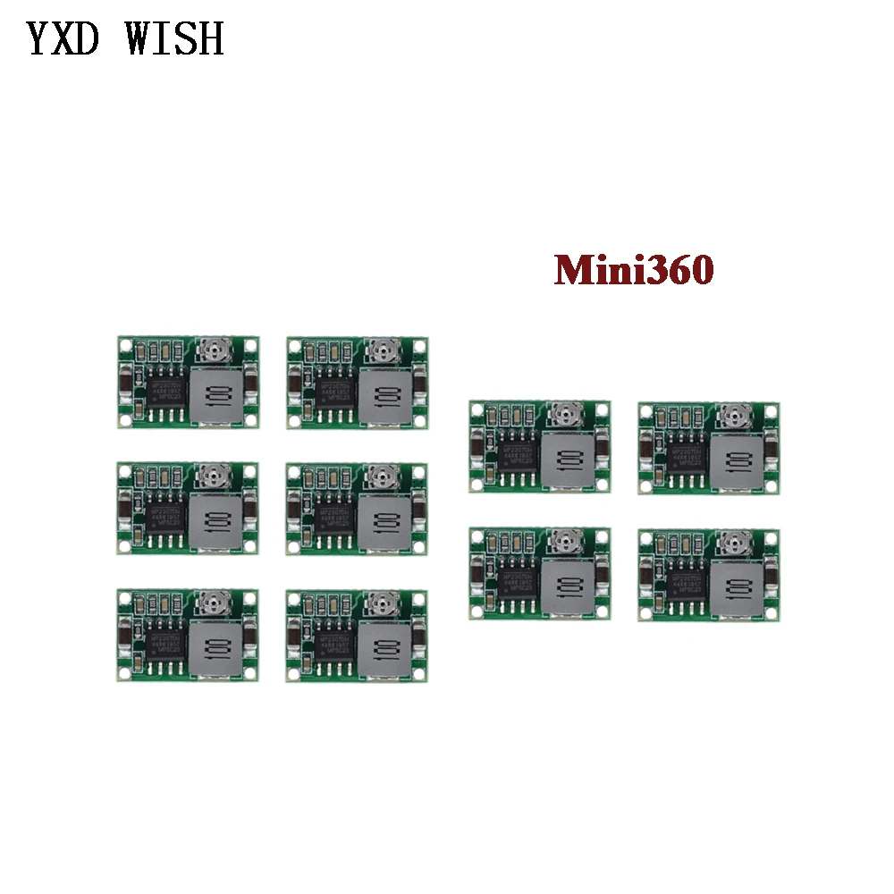 10PCS Mini360 DC-DC Buck Converter Step Down Power Supply Module DC 4.75-23V to 1-17V 340KHz Mini-360 Step-Down Converter Board