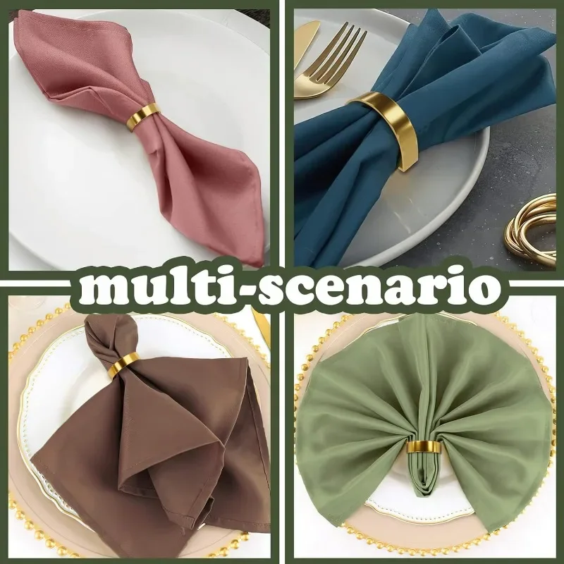 Cuff Brushed Gold Napkin Rings Holder Wedding Banquet Metallic Adornment Table Settings Glossy Serviette Buckles