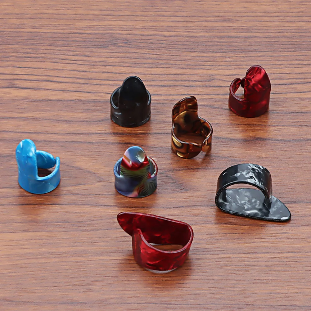 

7Pcs Plastic Guitar Finger Pick Set Thumb and Finger Picks Durable Protector for Acoustic Electric Guitar Accessories
