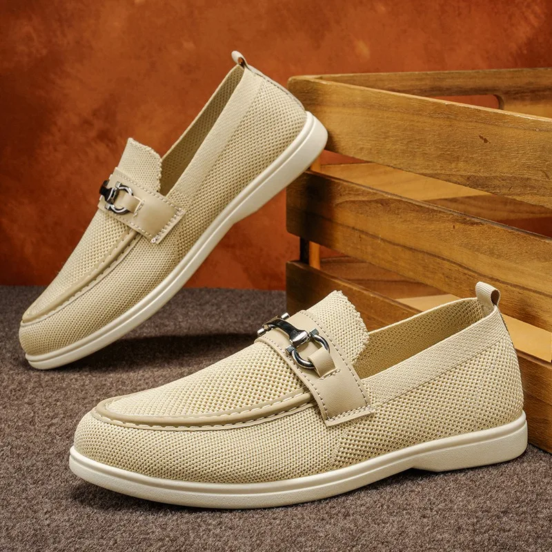 

Men Shoes Summer Breathable Mesh Casual Shoes Light Walking Flats Classic Slip on Loafers Men's Casual Sneakers Large Size 39-48