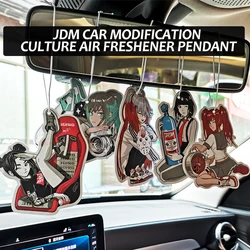 Newest Car Air Freshener Sexy Anime Girl Hanging Rearview Mirror Perfume Turbo Brake Disc Absorber Solid Paper JDM Accessories