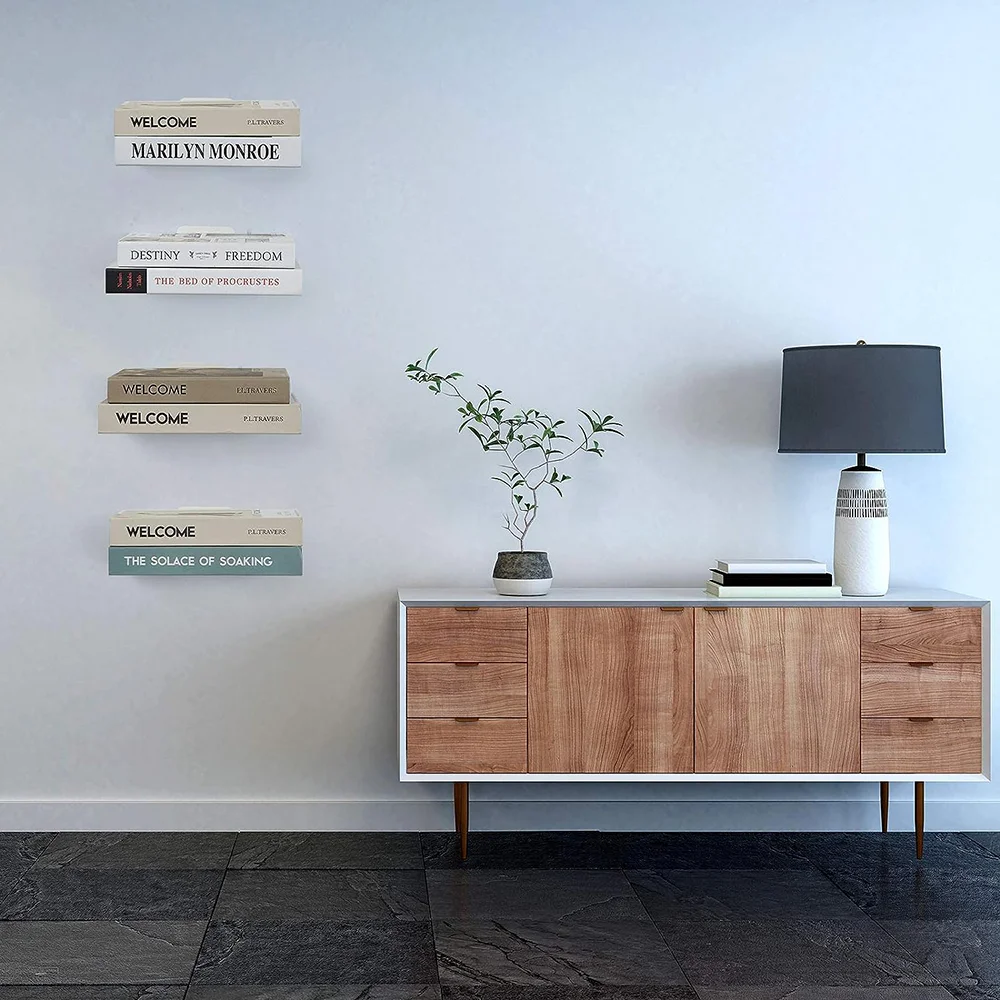 Étagères flottantes en fer, bibliothèque murale invisible, étagères polyvalentes pour la maison et le bureau, 1PC