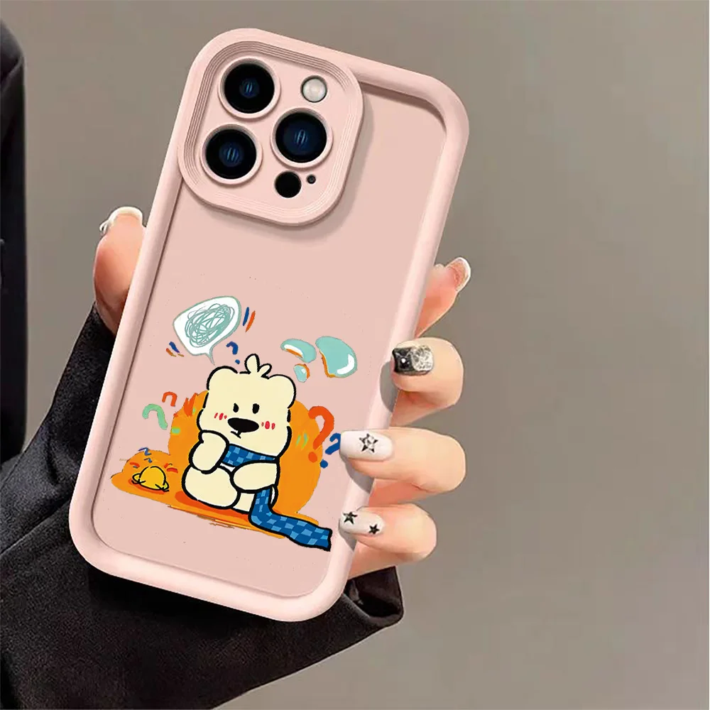 Cute Bear Pattern Phone Case for Samsung Galaxy S24 Ultra, S23 FE, S22 Plus, S21, Note 20, A15, A25, A35, A55, A14, A34, A54, A3