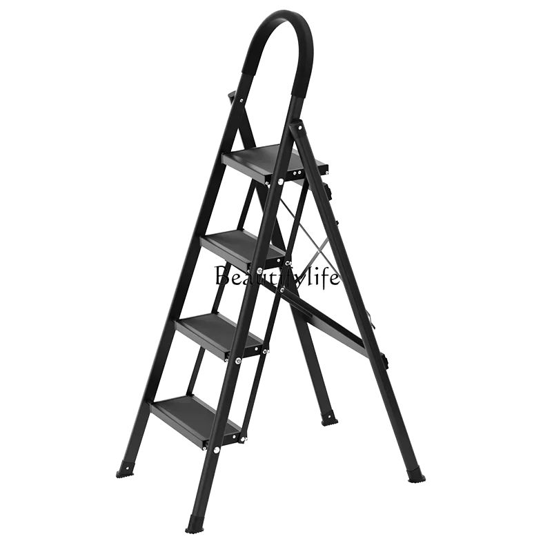 

Ladder Household Collapsible Trestle Ladder Indoor Four Or Five Steps Thickened Multifunctional Aluminum Alloy