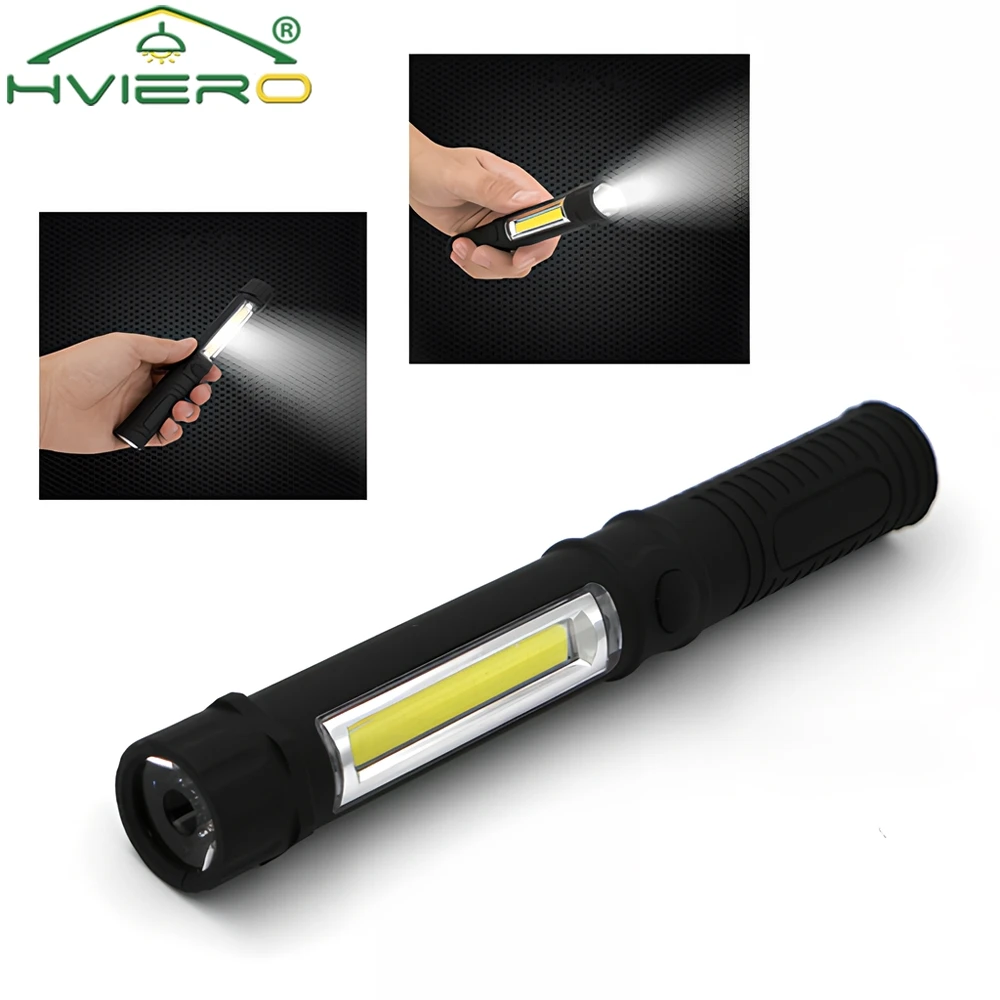 1X Multi-Function COB LED Portable Mini Pen Work Light Inspection Torches Magnetic Base Waterproof Used For Camping Cycling Bar