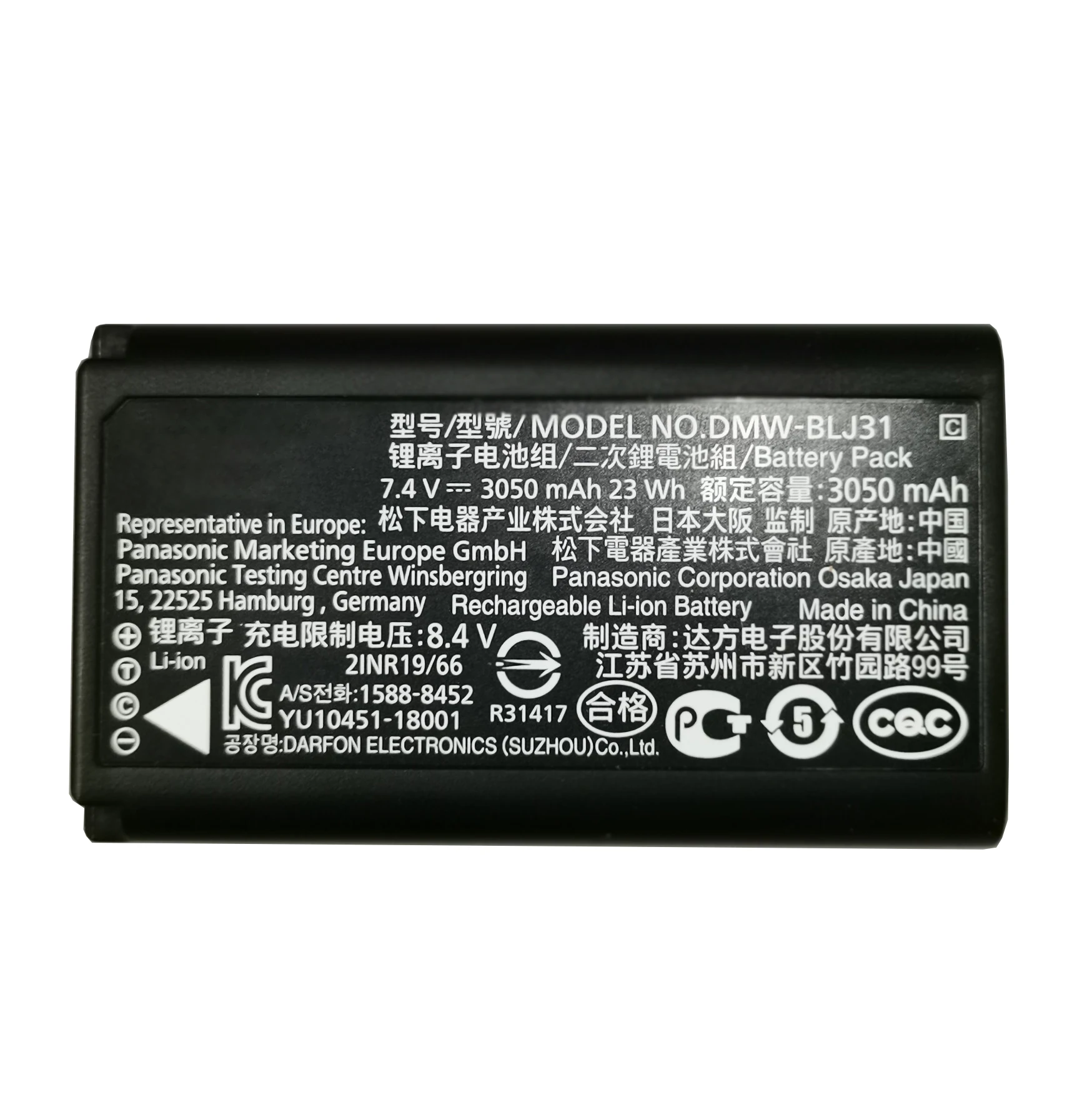 

Genuine DMW-BLJ31 DMWBLJ31 BLJ31GK Battery 3050mAh for Panasonic Lumix DC-S1 Lumix DC-S1R Lumix DC-S1H Mirrorless Cameras