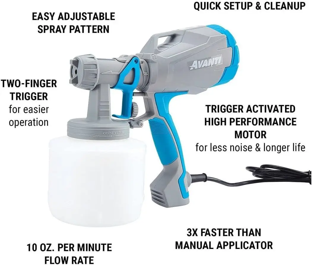 Handheld HVLP Paint & Stain Sprayer Corded Electric Portable Sprayer For Interiors And Exteriors Painting