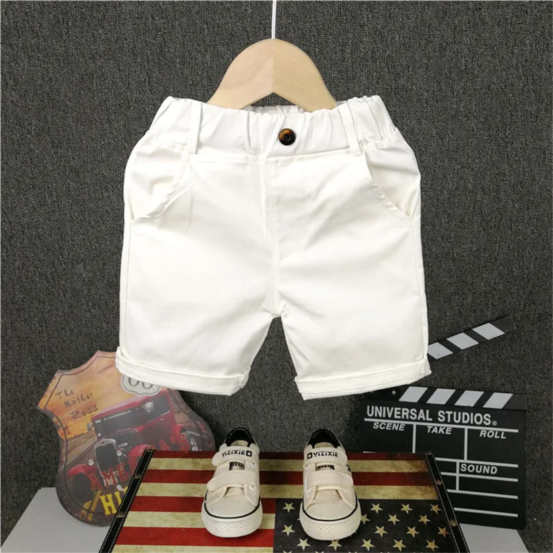 Boys Shorts Kids Shorts White and Black Girls Children Summer Beach Loose Shorts Casual Pants Cotton Comfortable 2-6Yrs Hot