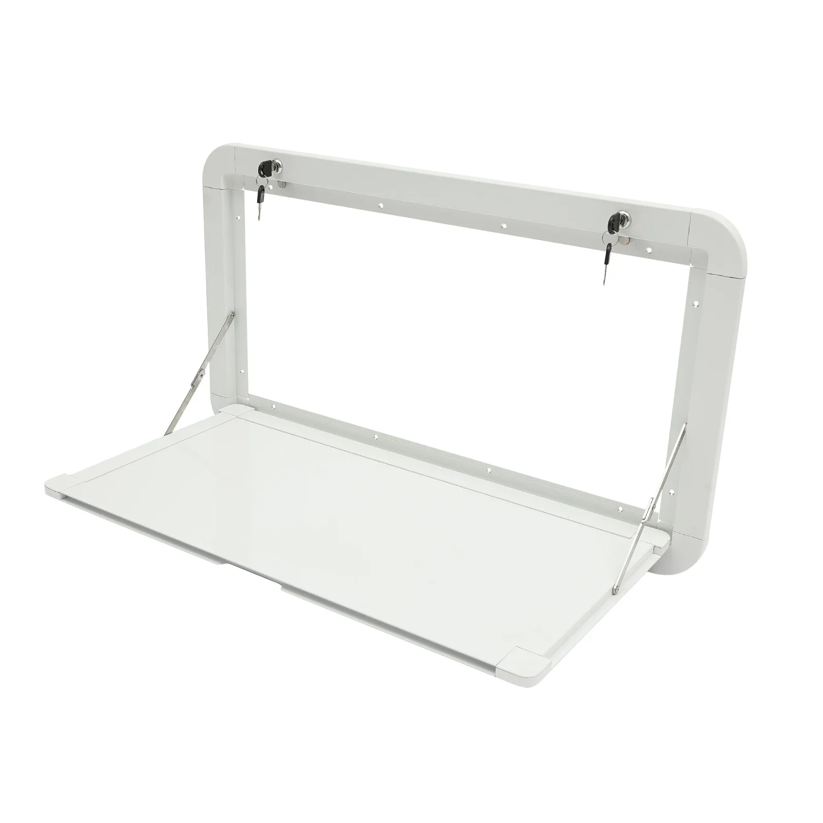 Wall Mount RV Caravan Picnic Folding External Table Aluminum White 800 x 450mm