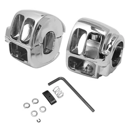 Motorcycle Chrome Aluminum Handlebar Switch Housing Cover For Harley Sportster Dyna Softail V-Rod 2002-2010