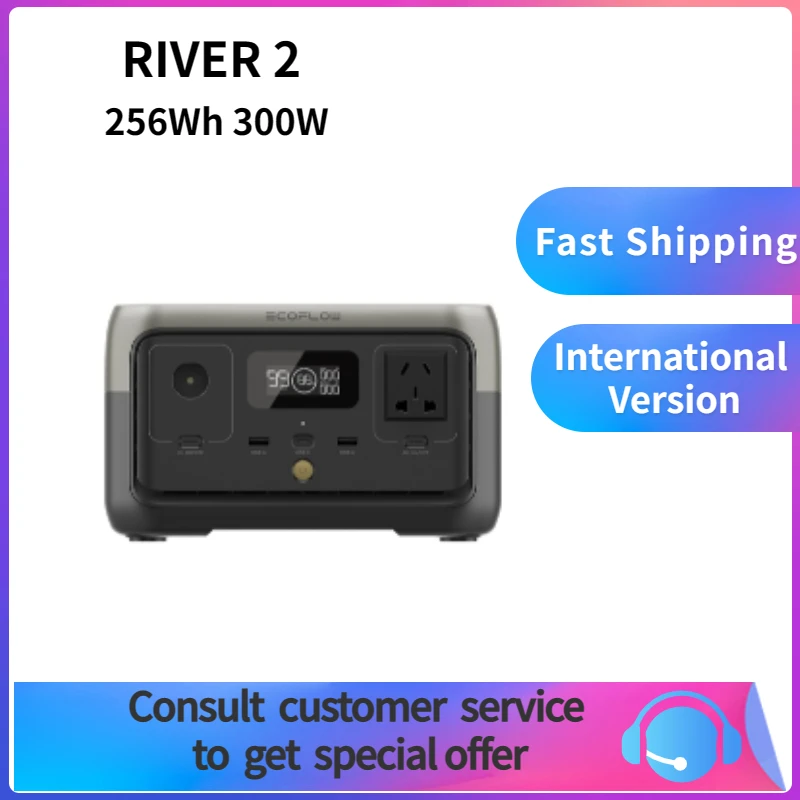 

ECOFLOW RIVER 2 Portable Power Station Power Multiple Devices fast charge, for Camping, RV, Outdoor