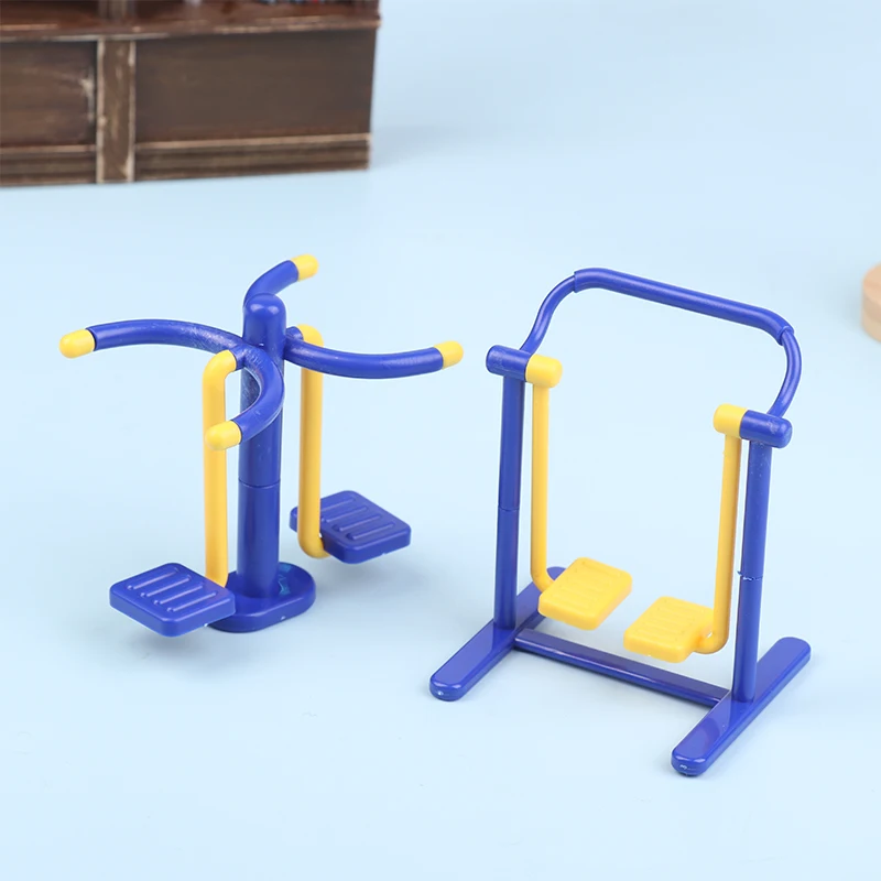 1Set 1/12 Dollhouse Outdoor Park Fitness Equipment Model Dollhouse Sportscene Decoration Toys Micro Scene Construction Props