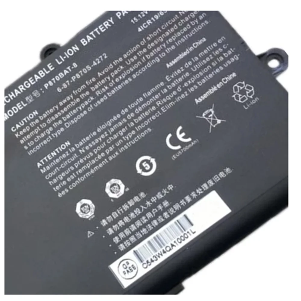 15.12V 89WH 6-87-P870S-4272 P870BAT-8 Original Laptop Battery For CLEVO P775DM3 P8700S P870TM-G P870DM3 P870KM P870TM1-G