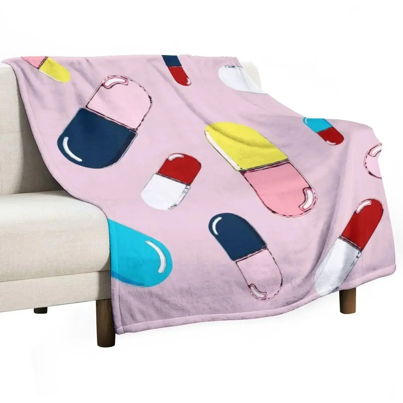 

Magic Pills - pink Throw Blanket Polar Sleeping Bag Hair Hairy Blankets