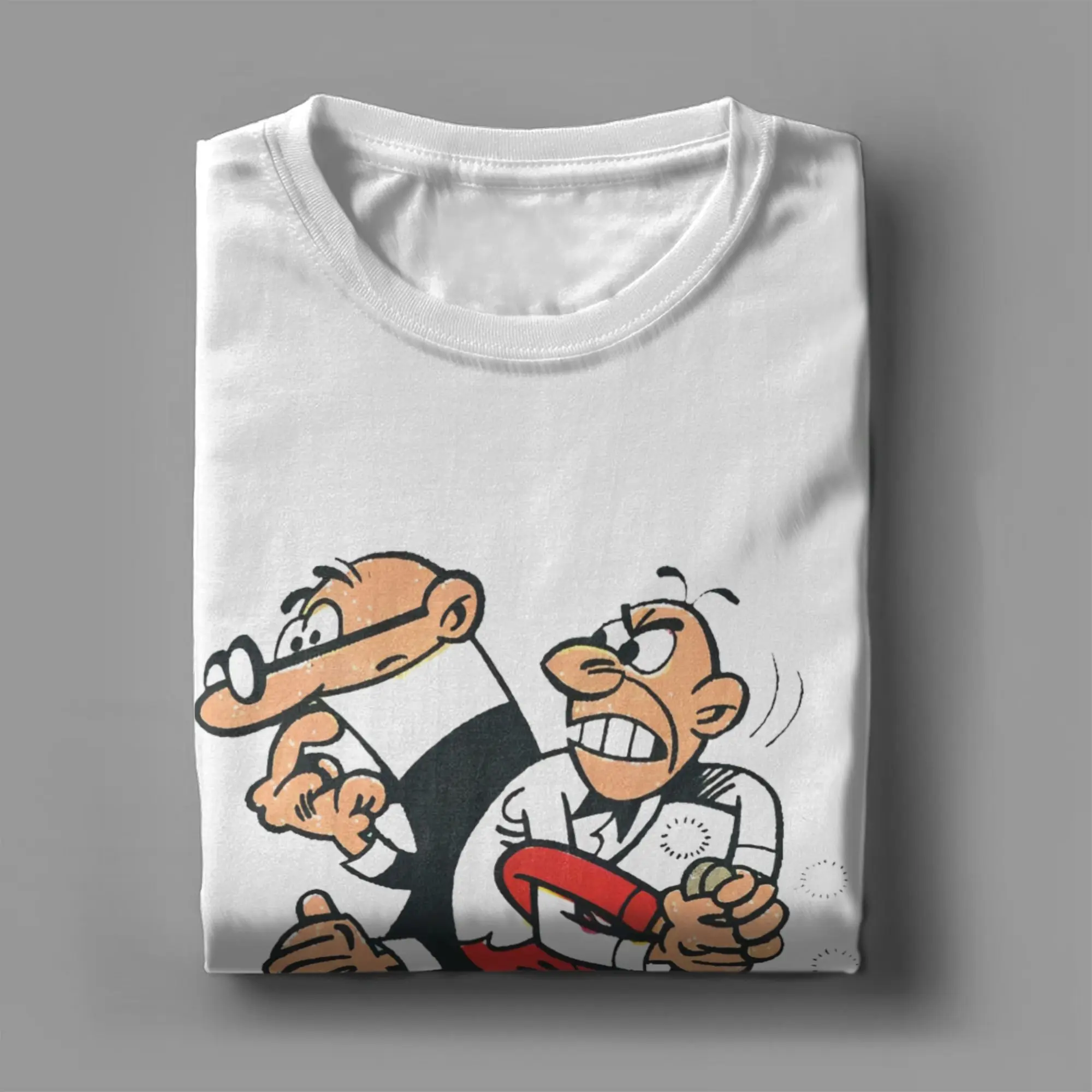 تي شيرت رجالي ونسائي مطبوع عليه Mort & Phil Mortadelo y Filemón تي شيرت من القطن الخالص ملابس