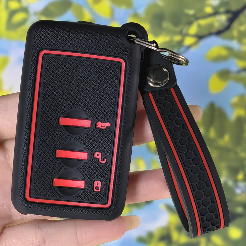 Premium Textured Silicone Key Holder Case with Keychain for SUBARU Forester Impreza Legacy XV 3 Buttons Smart Car Key Fob
