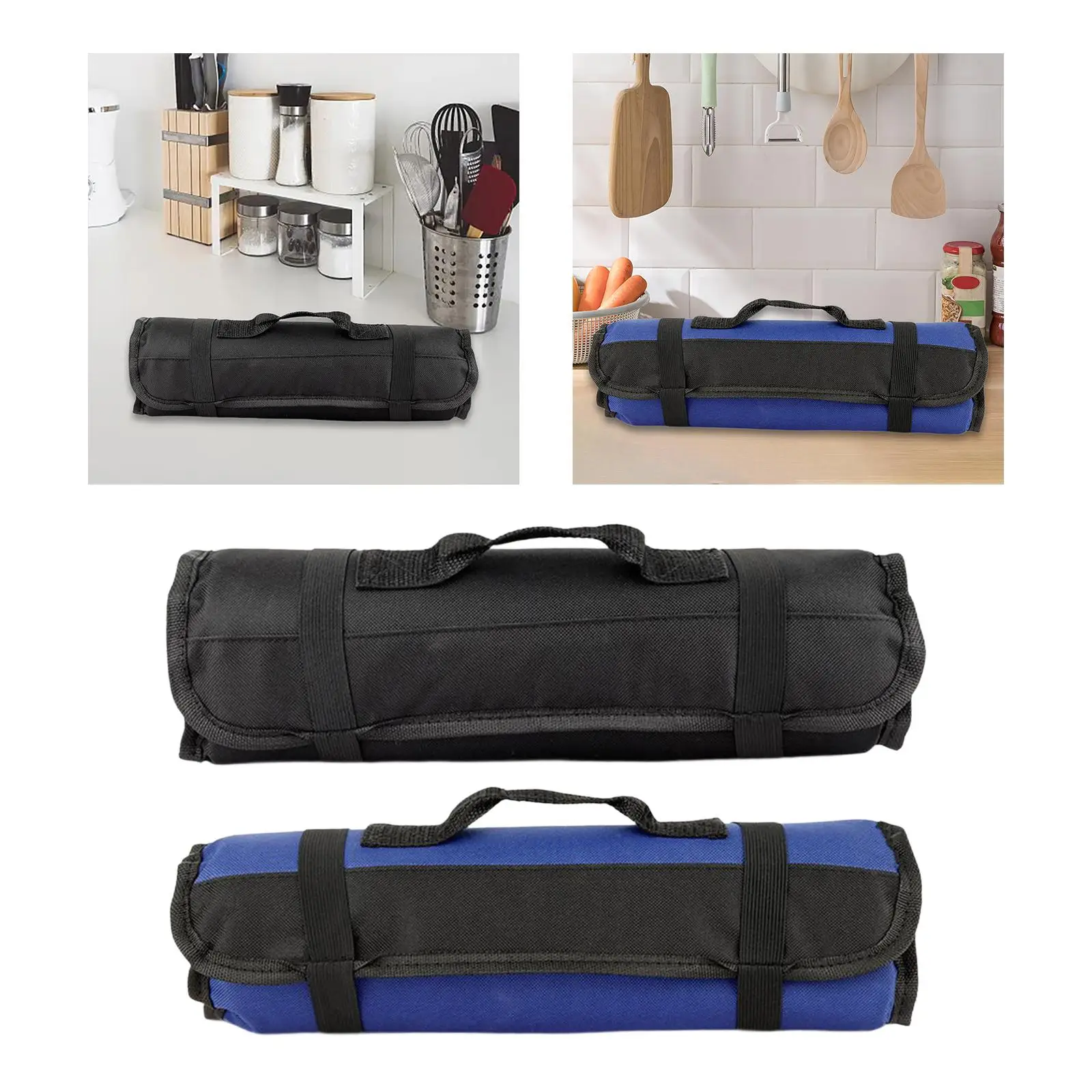 Borsa portaoggetti per coltelli da campeggio arrotolabile Organizzatore di attrezzi Borsa da trasporto portatile multiuso per posate per la riparazione di camion moto