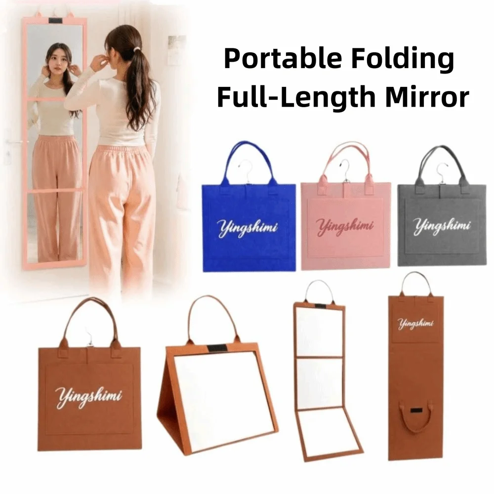 Multifunctional Foldable Full-Length Mirror Can Be Flat Can Be Stand Clear Color Restoration Portable Folding Full-Length Mirror