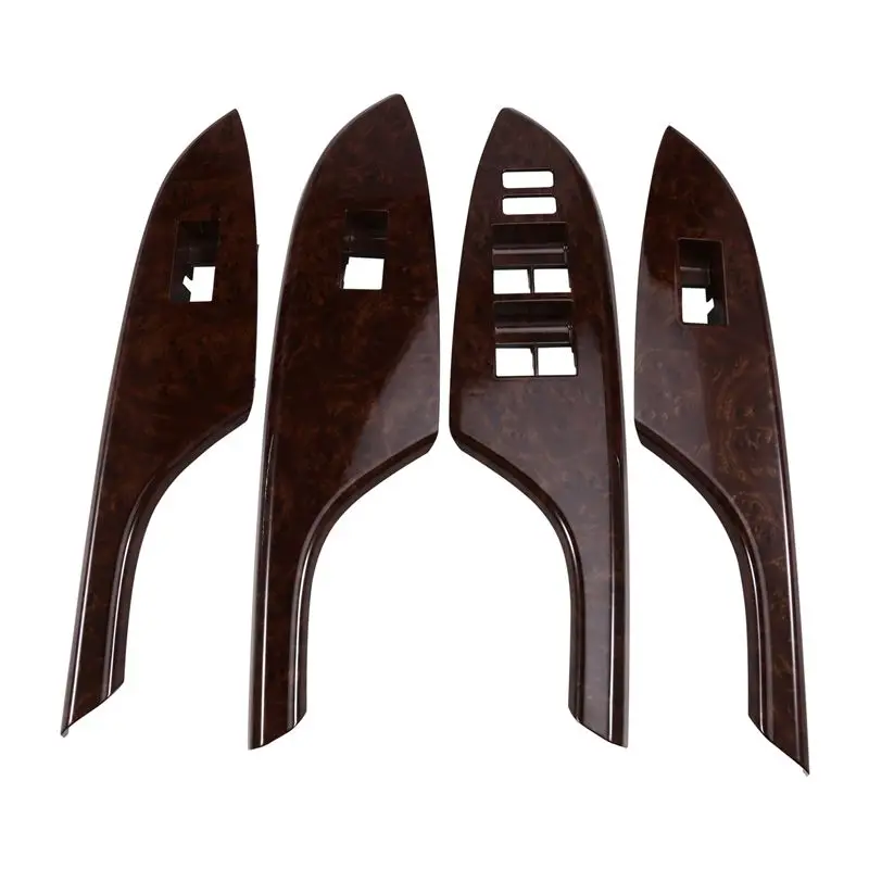 

AEF2-Car Window Switch Panel Door Handle Armrest Trim Window Lift Cover For Toyota Corolla 2006-2013 Peach Wood Grain LHD