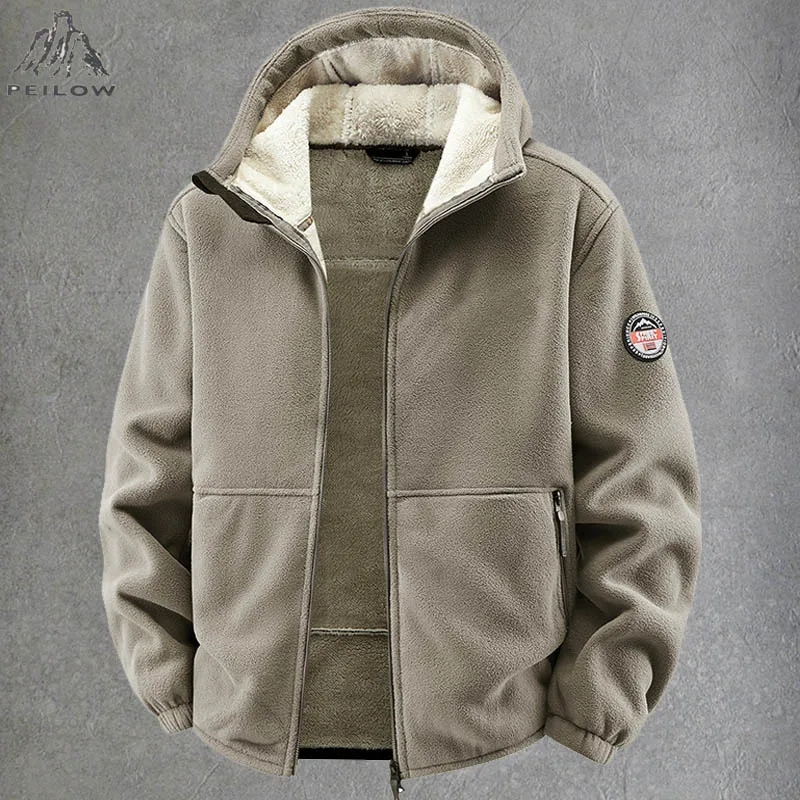 Winter Hoodies Men Outdoor Military Thick Warm Polar Fleece Jacket Camping Hiking Jackets For Streetwear Casual Coats Men Parkas