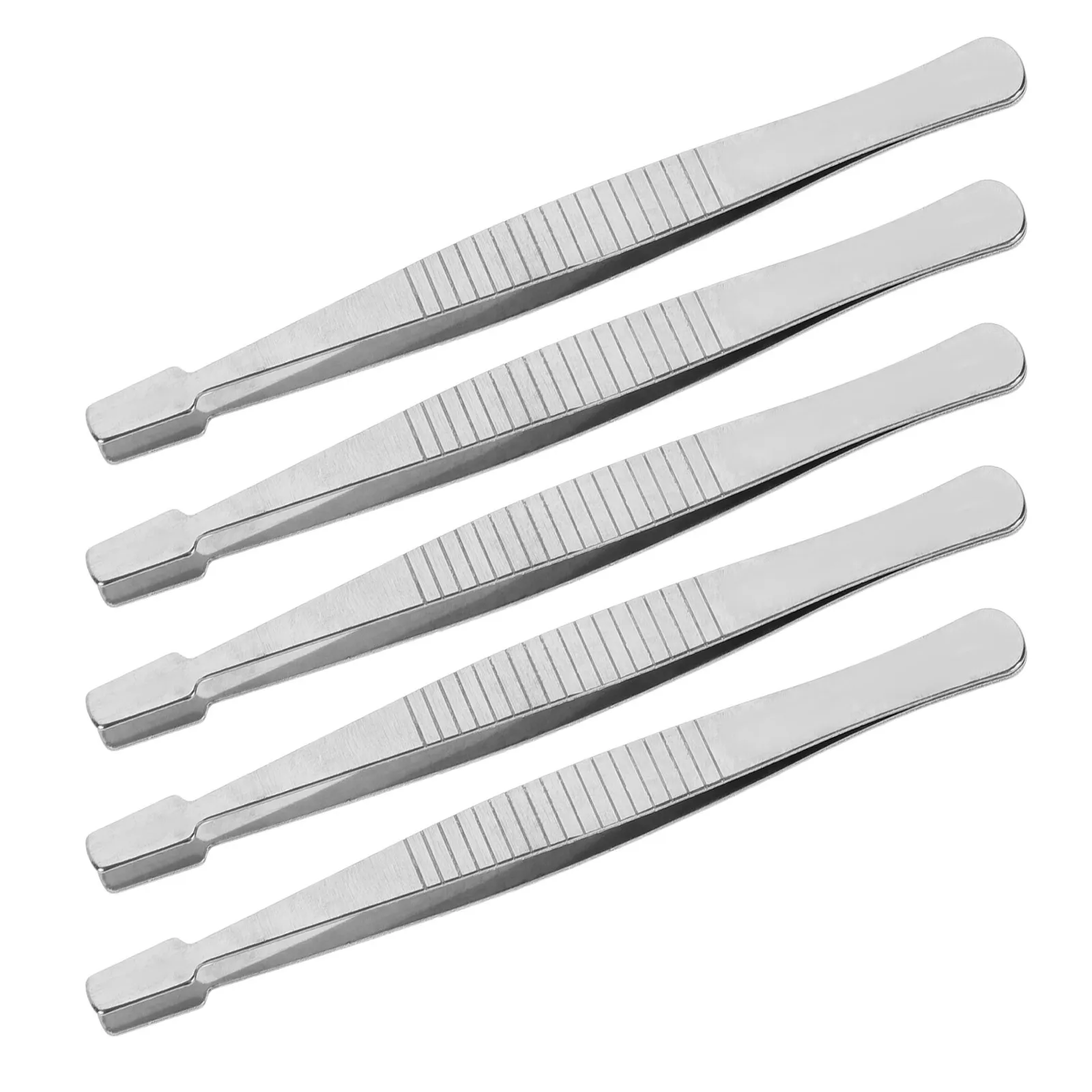 5 pezzi pinzette per timbri a bocca larga in acciaio inossidabile leggero multiuso applicatore per ciglia finte regolatore per ciglia strumento artigianale
