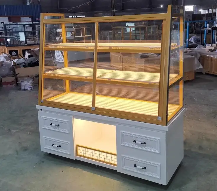 Bread cabinet side cabinet display cabinet surface bag shelf Bakery shelves commercial multi-layer glass island cabinet