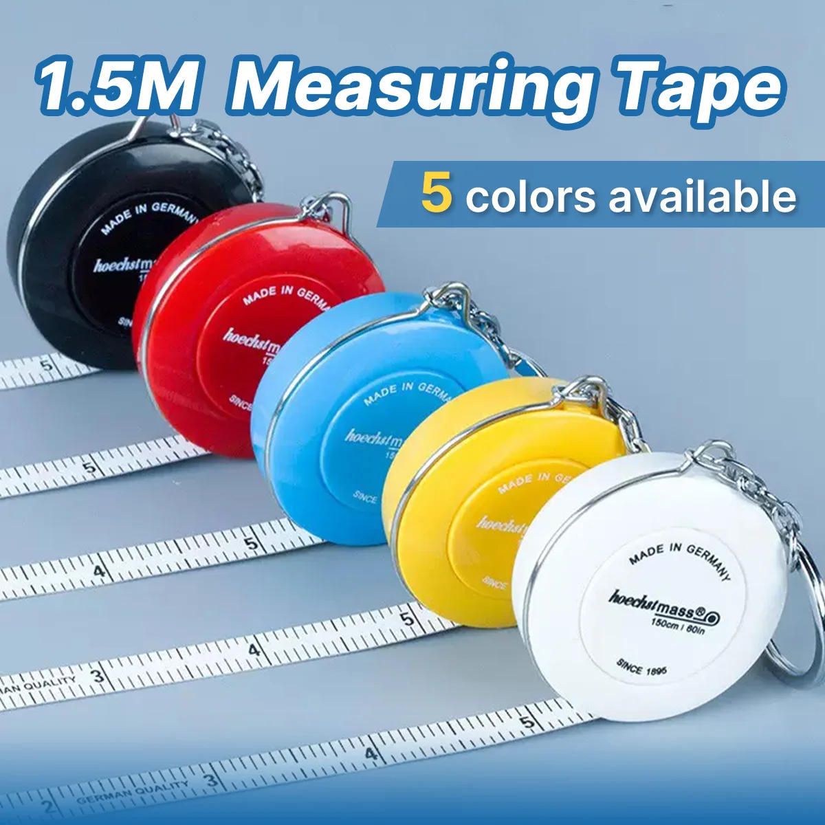 Mini 1.5m Ruler Pendant Tape Measure Handy Portable Measurement Tool with Hook for DIY Crafts And Home Projects