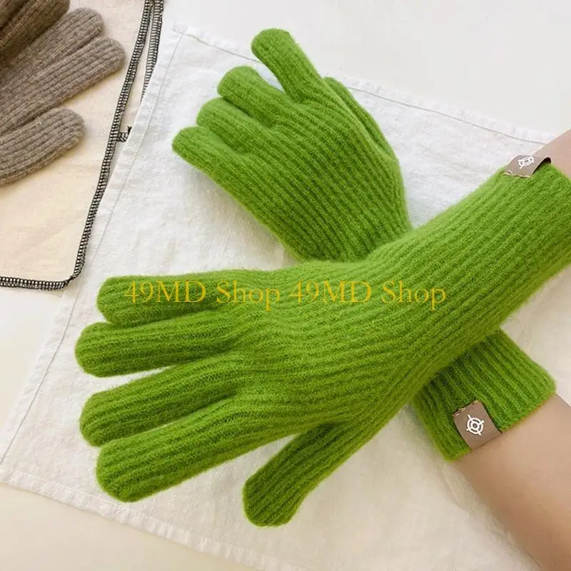

49MD Knit Gloves for Touch Screen Crochet Gloves Elastic Cuff Gloves Unisex Mittens