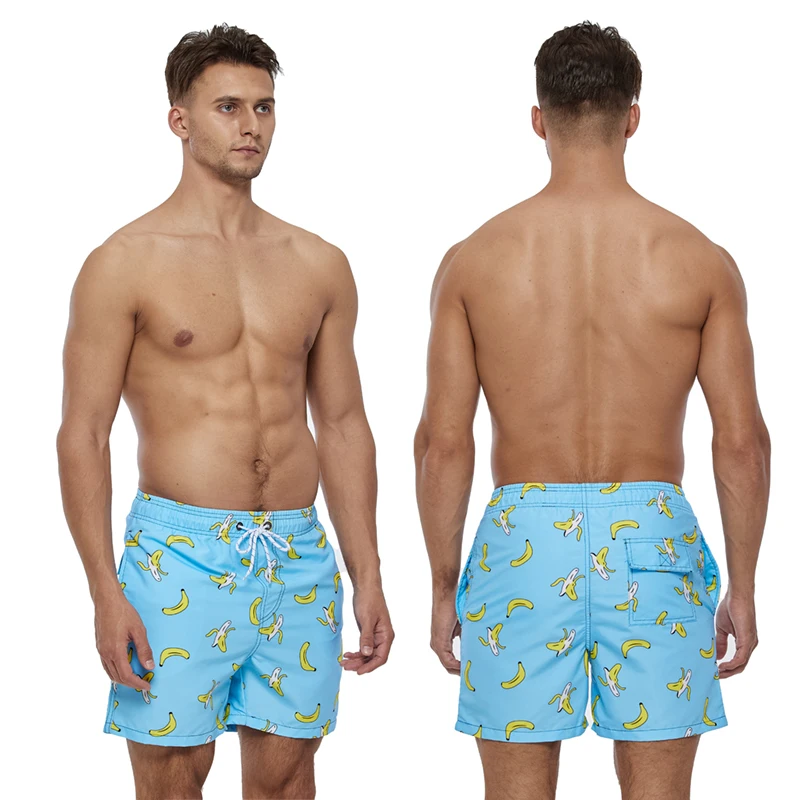 DATIFER Summer Men Beach Print Shorts Surfing Swimwear Fitness Workout Trunks Male Sportswear With Pockets Pants