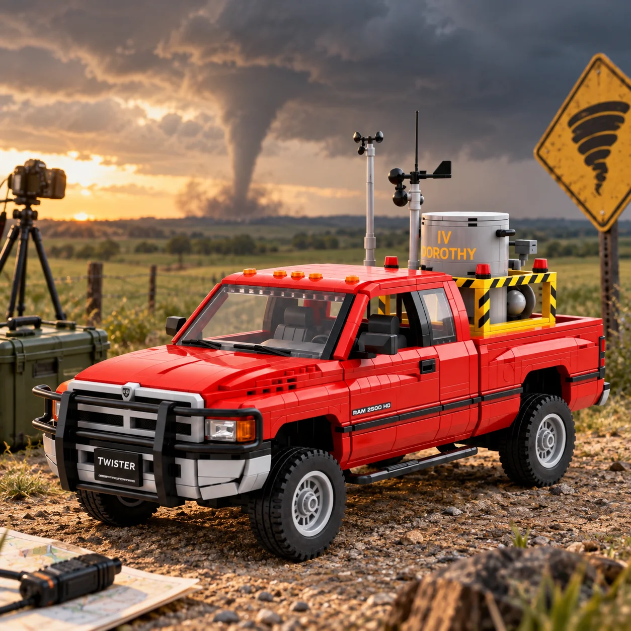 Storm Chaser Building Blocks Pickup Truck Model Bricks Weather Research Vehicle DIY Assembly Toy Birthday Christmas Gift