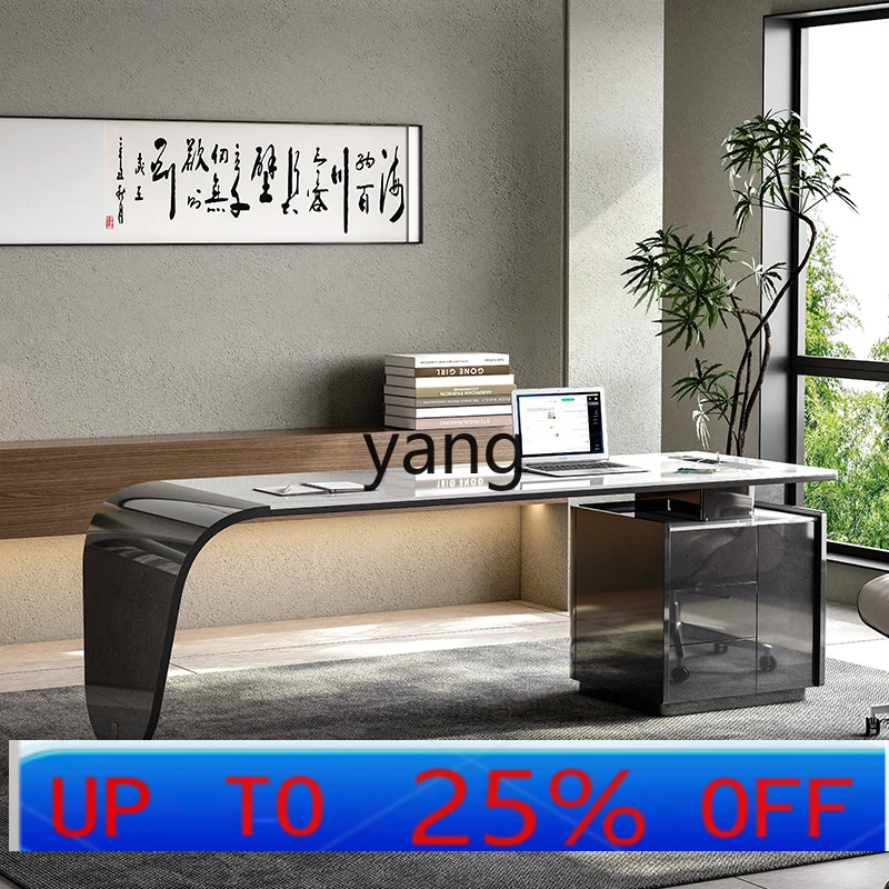 LTT light luxury corner slate minimalist solid wood office computer desk