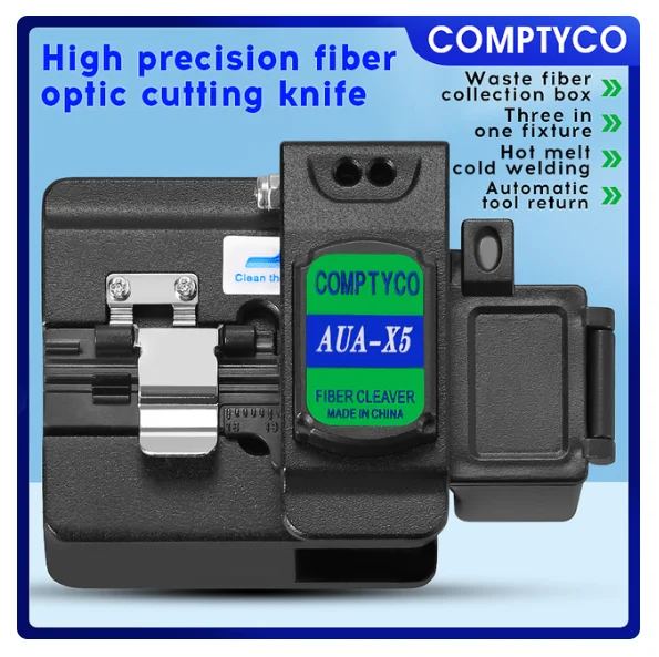 Imagem -02 - Comptyco Aua-x5 Fiber Cutelo Cabo Óptico Faca de Corte 16 Face Blade Ftth Frio Quente Derreter Conexão Alta Precisão