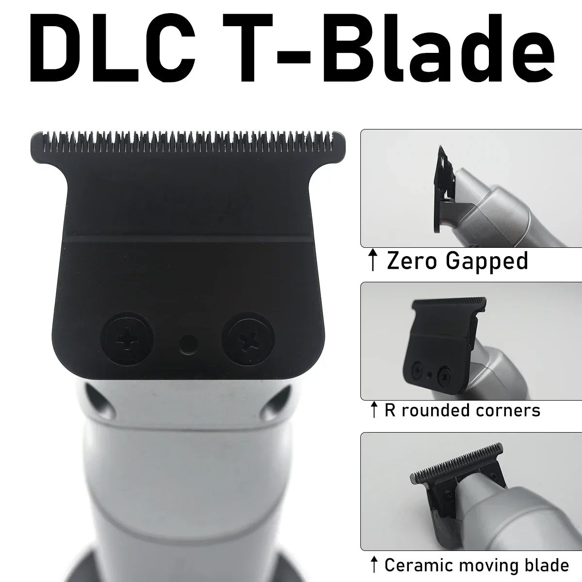 ماكينة تشذيب الشعر للرجال DLC T-Blade معدنية كاملة مع شاحن قاعدة صفر فجوة منخفضة الضوضاء ماكينة قص الشعر الاحترافية