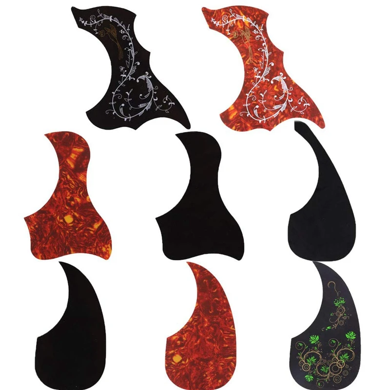 8 Pack Acoustic Guitar Pickguard Self Adhesive Hummingbird And Water Shaped Guitar Pickguard For 40 Inch 41 Inch Guitar