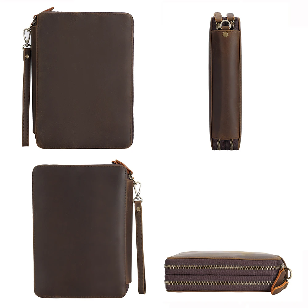 전체 곡물 가죽 여행 케이블 액세서리 가방 전자 주최자 전원 은행 남자 클러치에 대 한 운반 케이스 보관 가방