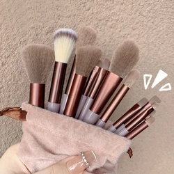 13 Pcs Makeup Brush Set Portable Soft Hair Brushes with Bag Foundation Eye Shadow Beauty Tools Cruelty-Free Complete Makeup Kits