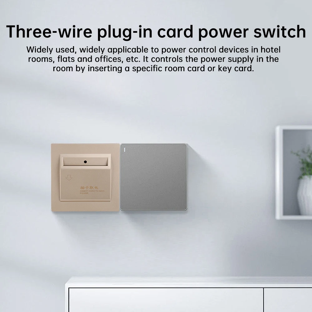 AC 180-250V 40A Card Insertion Power Switch Three Wire Power Switch Hotel Plug-In Power Switch Key Card Delay Power-Off Door